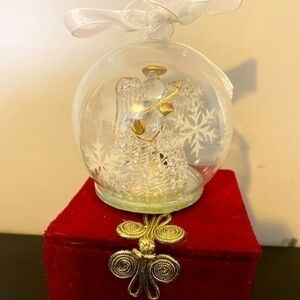 Beautiful Glass angel ornament that lights up.